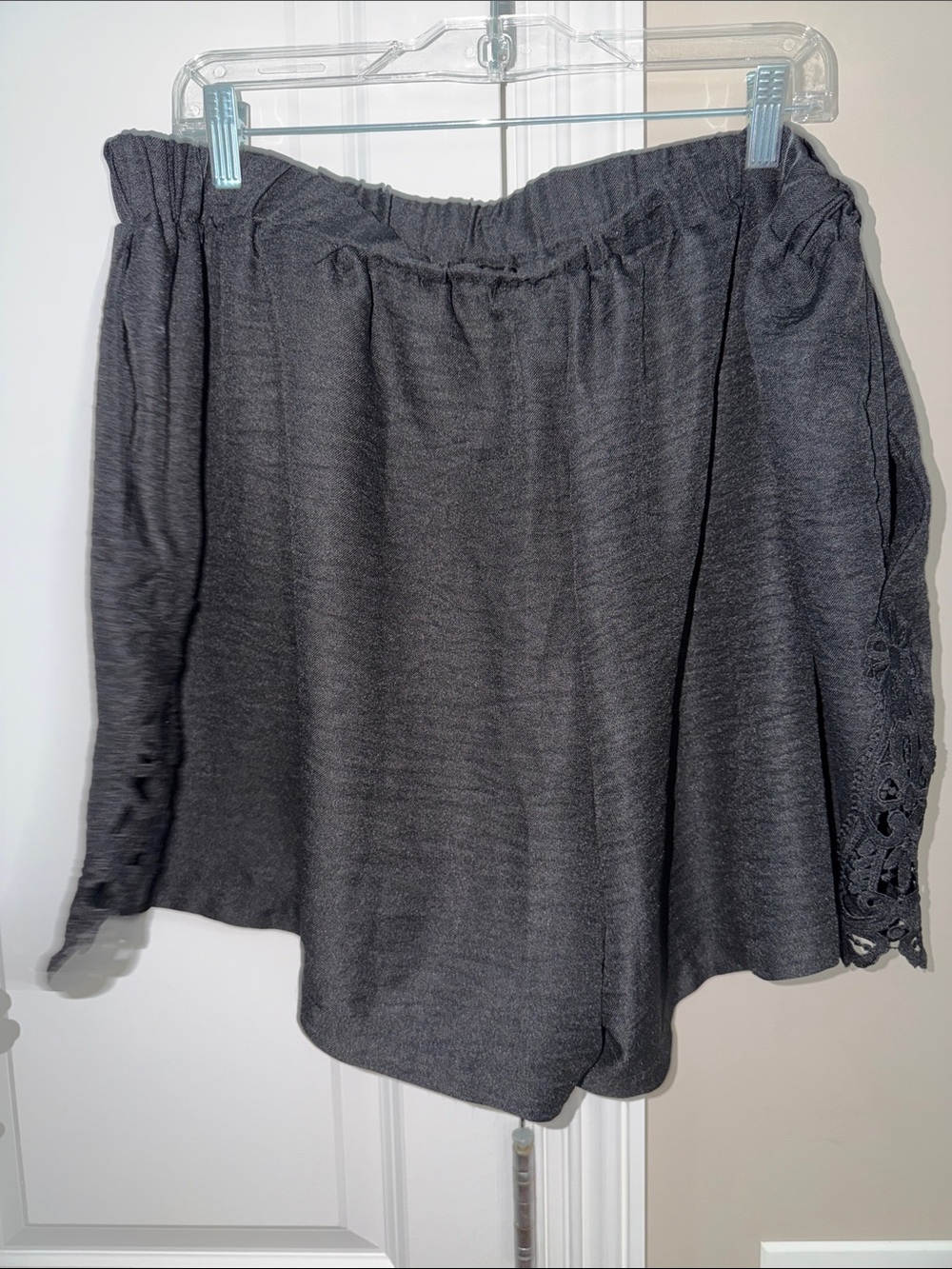 SHEIN Dark Gray Lace-Trim Women’s Shorts